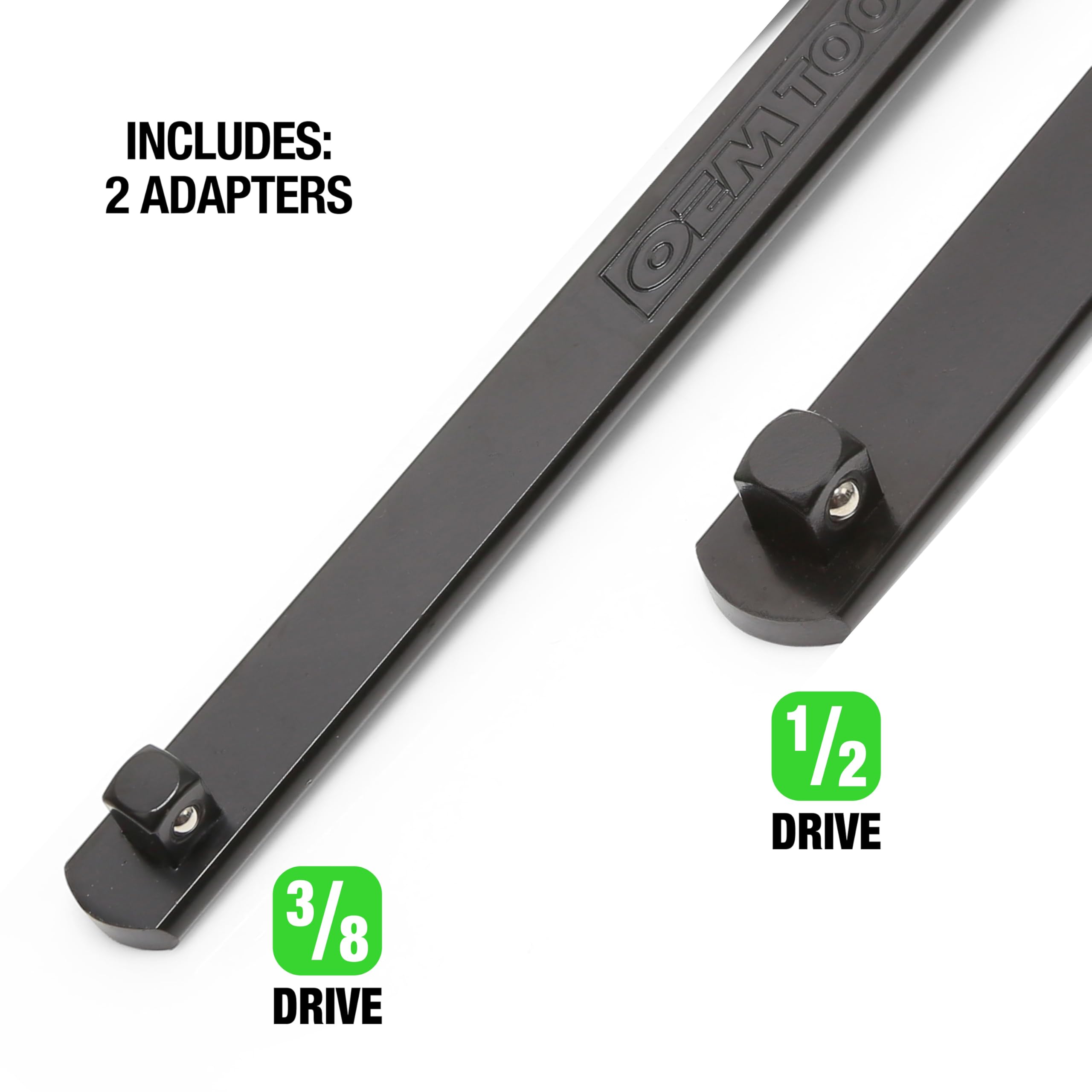 OEMTOOLS tool set in use on a vehicle tensioner showing easier belt release benefit