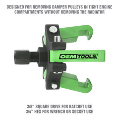 OEMTOOLS three-jaw close-up showing spring-loaded jaws for secure grip
