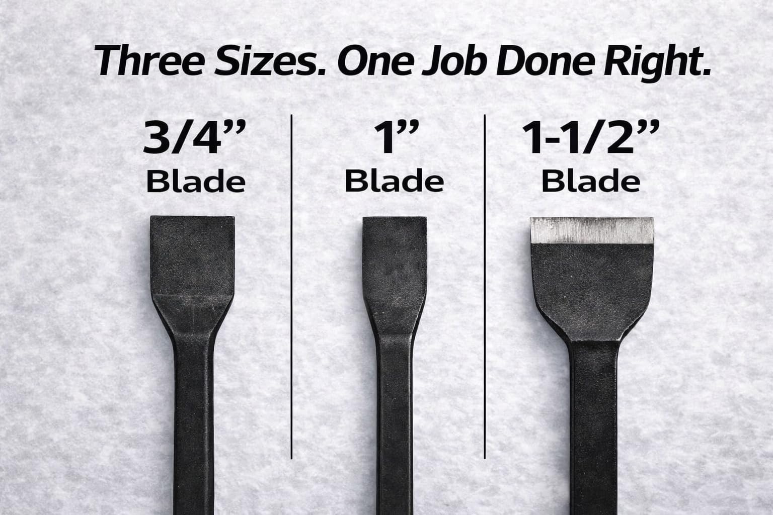 OEMTOOLS close-up of heat-treated scraper blade edge for durable cutting performance