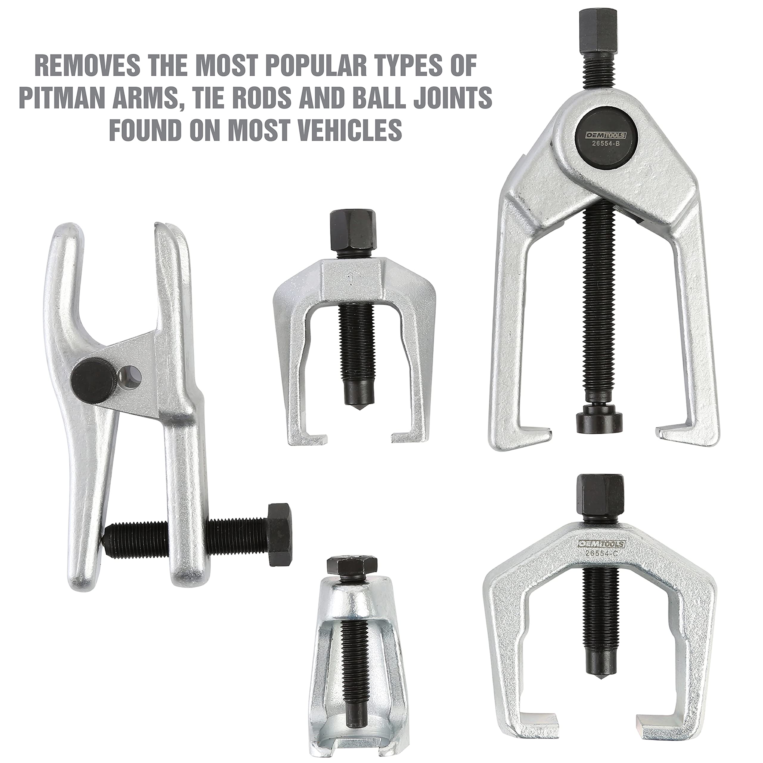 OEMTOOLS tie rod puller in use on vehicle for safe, damage-free removal