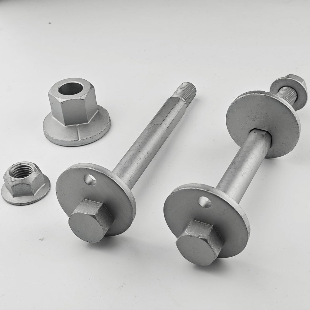 OEMUTA camber bolt next to ruler for scale, helps confirm correct size and fit