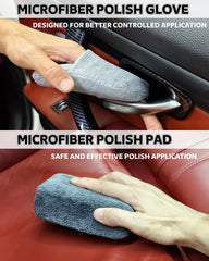 oesee microfiber towels and mitt arrangement for streak-free polishing