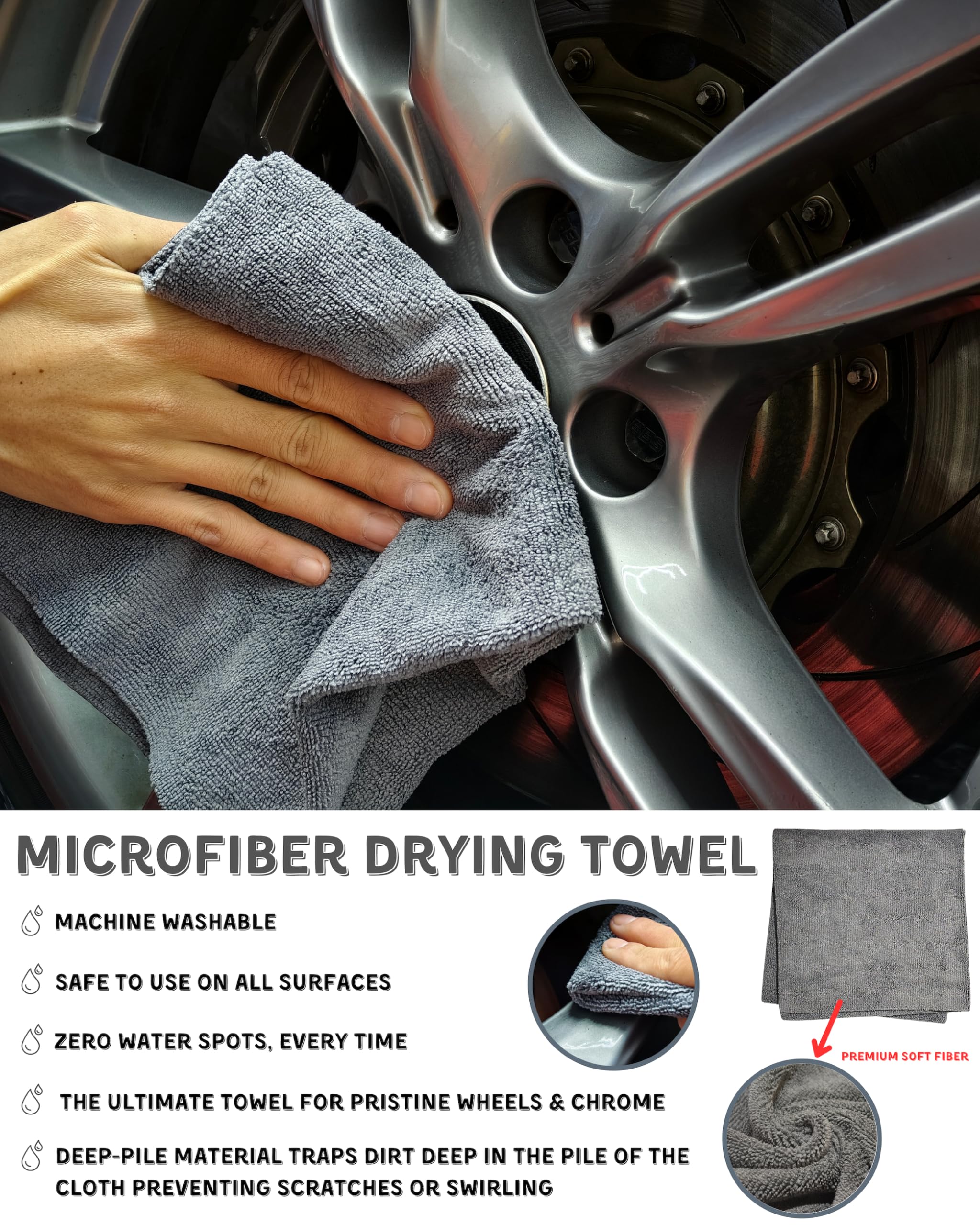 oesee stiff tire scrubber with Hex-Logic applicator applying dressing evenly