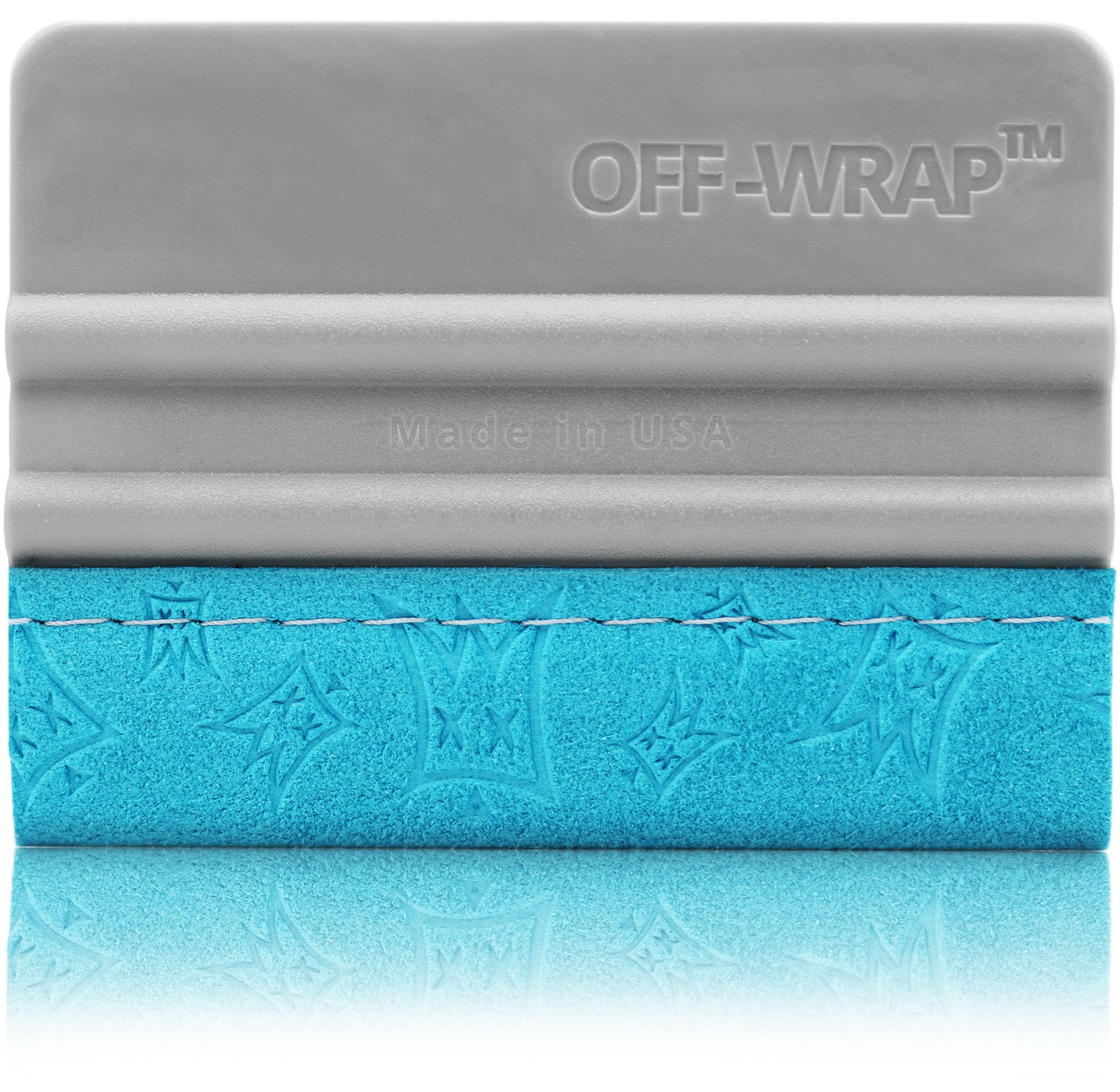 Off-Wrap squeegee front view showing shape and safe rounded edges for cleaner installs