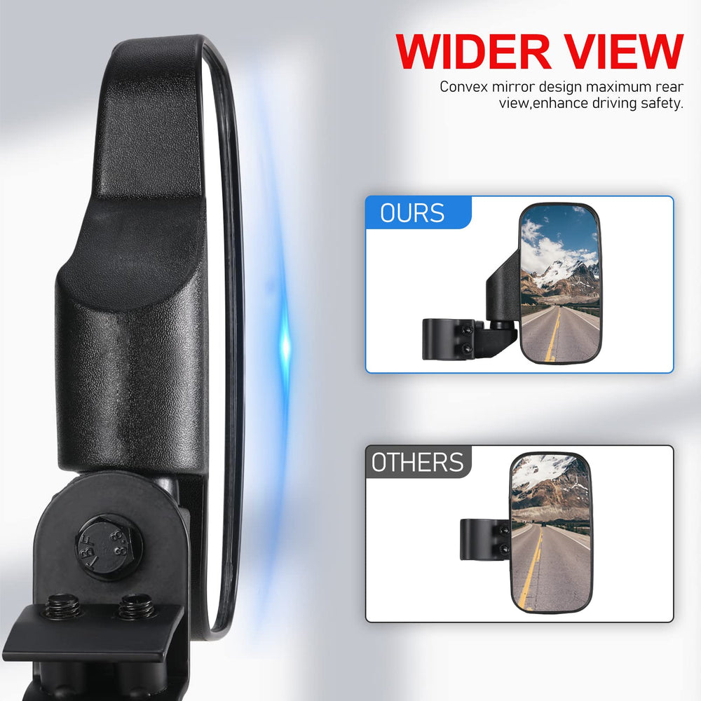 OFIG convex side mirror close-up showing wider field of view