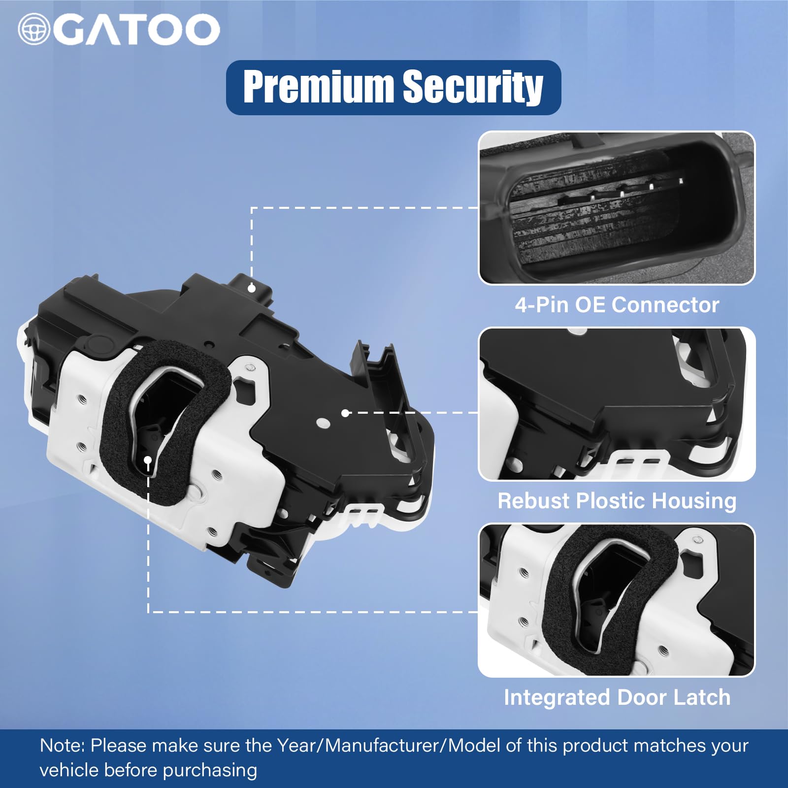 OGATOO latch mechanism detail shows secure locking performance benefit