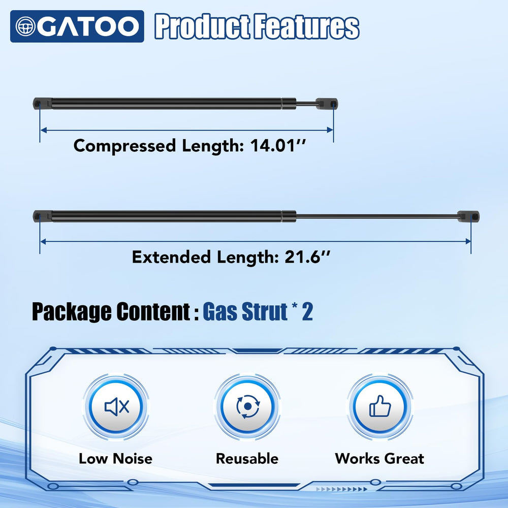 OGATOO tailgate strut close-up piston and seal demonstrating durable construction and quiet operation