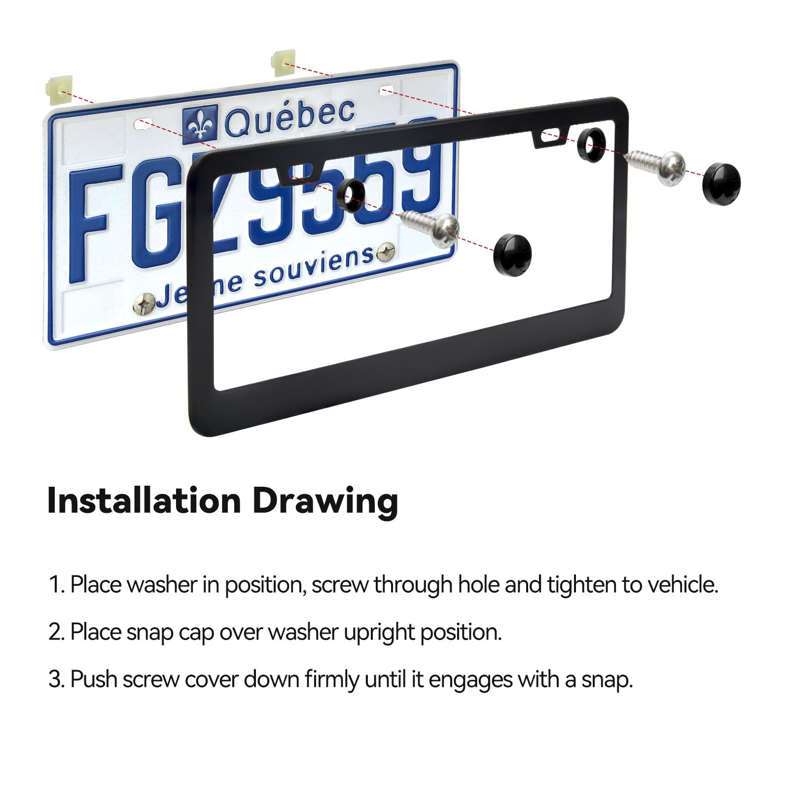 Ohuhu frame beside ruler showing dimensions for accurate fit on US plates