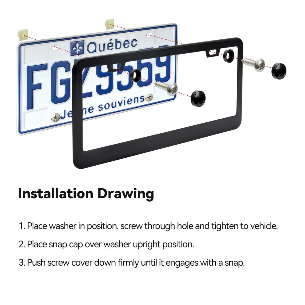 Ohuhu frame beside ruler showing dimensions for accurate fit on US plates