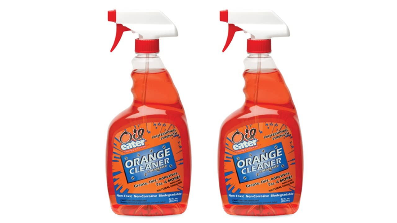 Oil Eater front spray bottle showing label and trigger for easy application