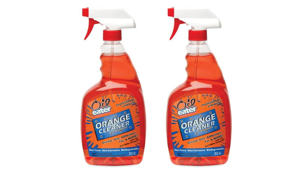 Oil Eater front spray bottle showing label and trigger for easy application