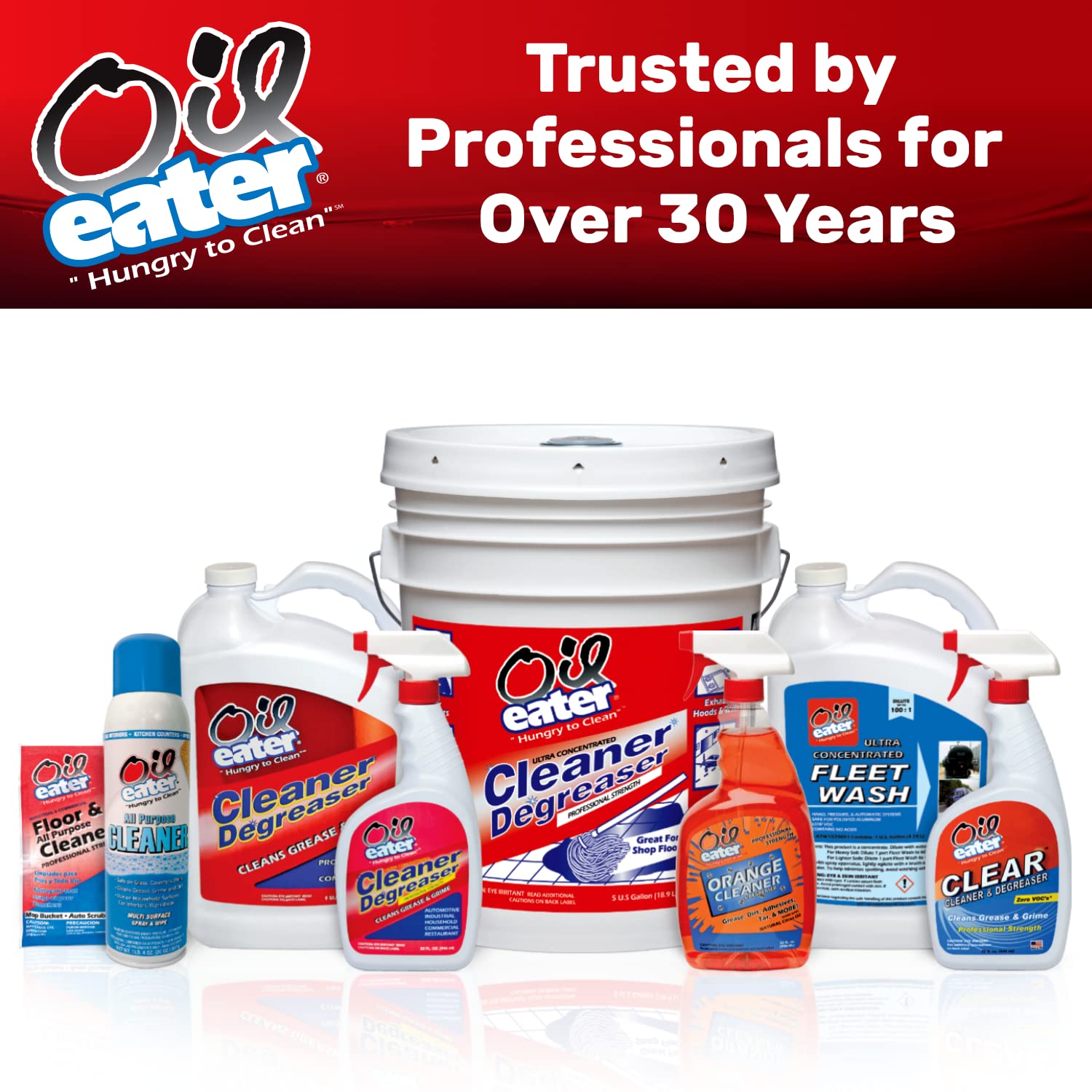 Oil Eater in a garage scene cleaning tools and equipment for professional upkeep