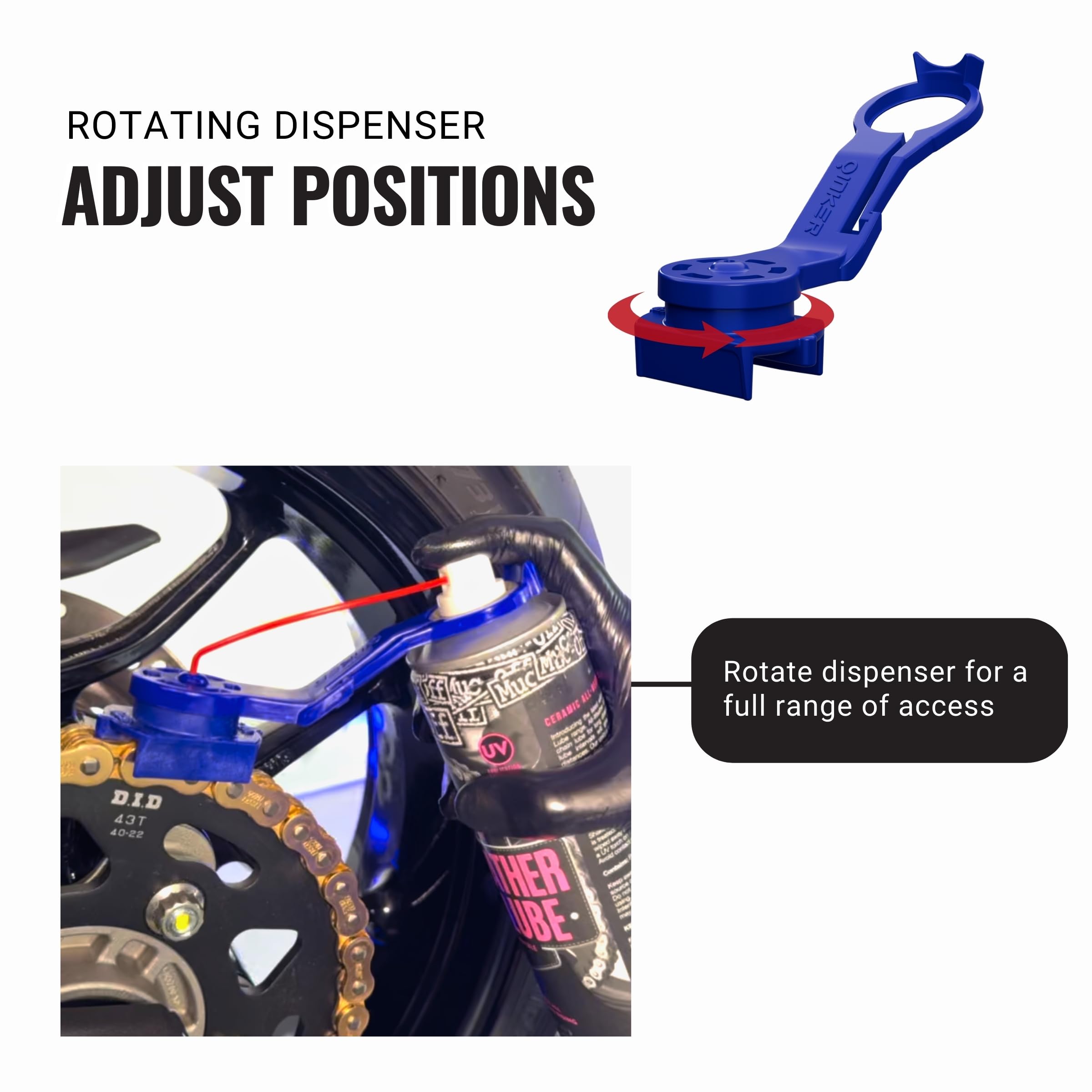 Oinker next to aerosol can illustrating compatibility and easy nozzle swap benefit