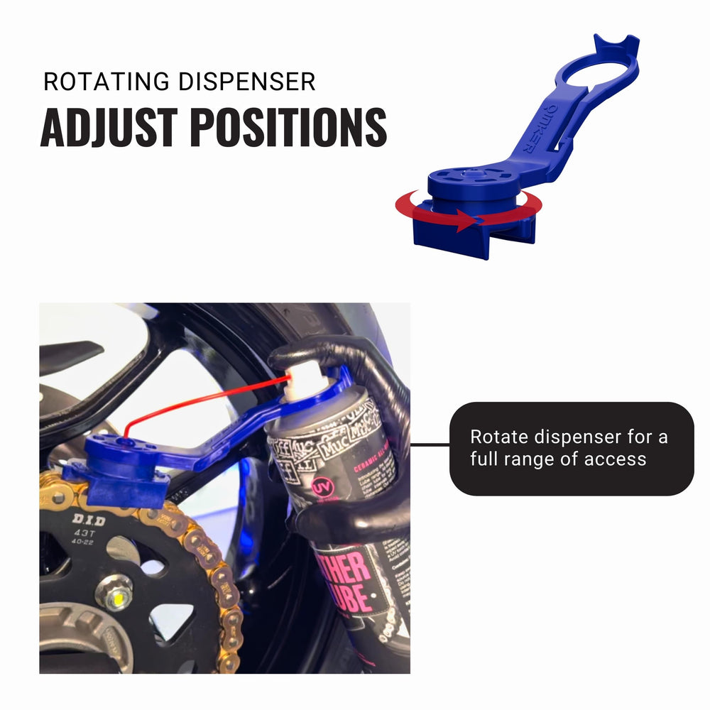 Oinker next to aerosol can illustrating compatibility and easy nozzle swap benefit
