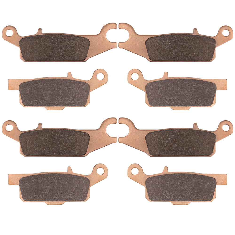 OKBA front and rear brake pad packaging showing fitment for Yamaha Grizzly and Kodiak with clear compatibility benefit