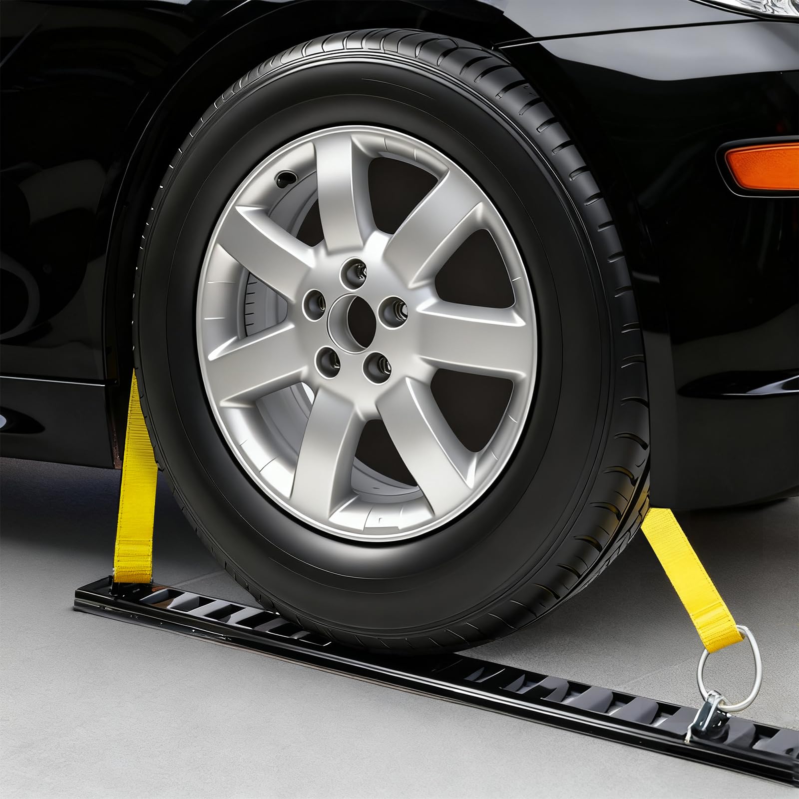 Okllen paired with a ratchet strap showing secure load restraint and versatility