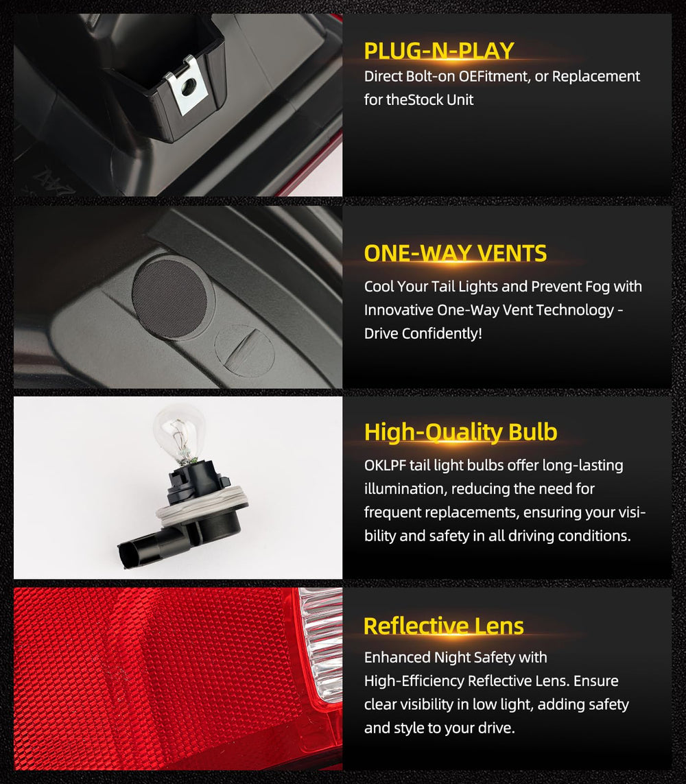 OKLPF tail light beside ruler showing dimensions for accurate fitment check