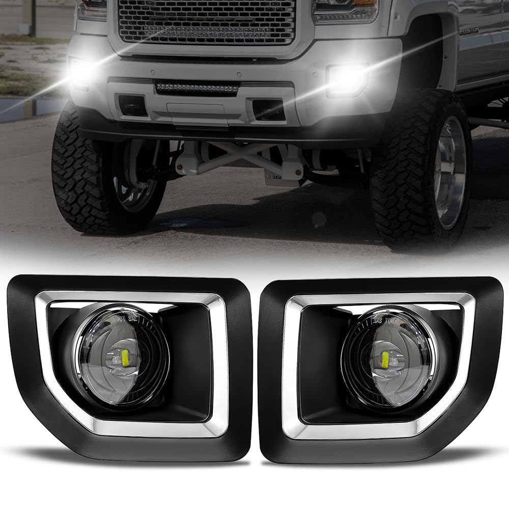 OKSIWA front assembly for GMC Sierra showing improved nighttime visibility