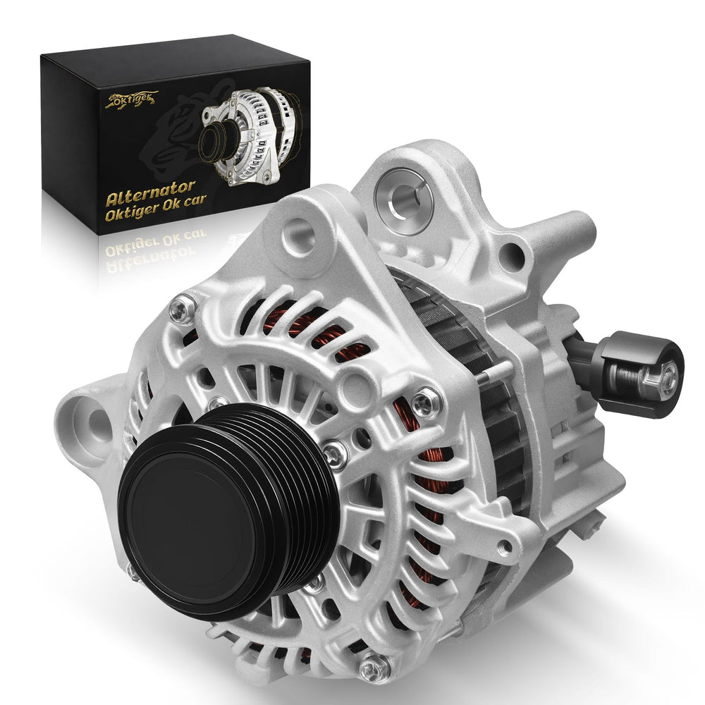 oktiger alternator front view showing mounting points and fitment benefit
