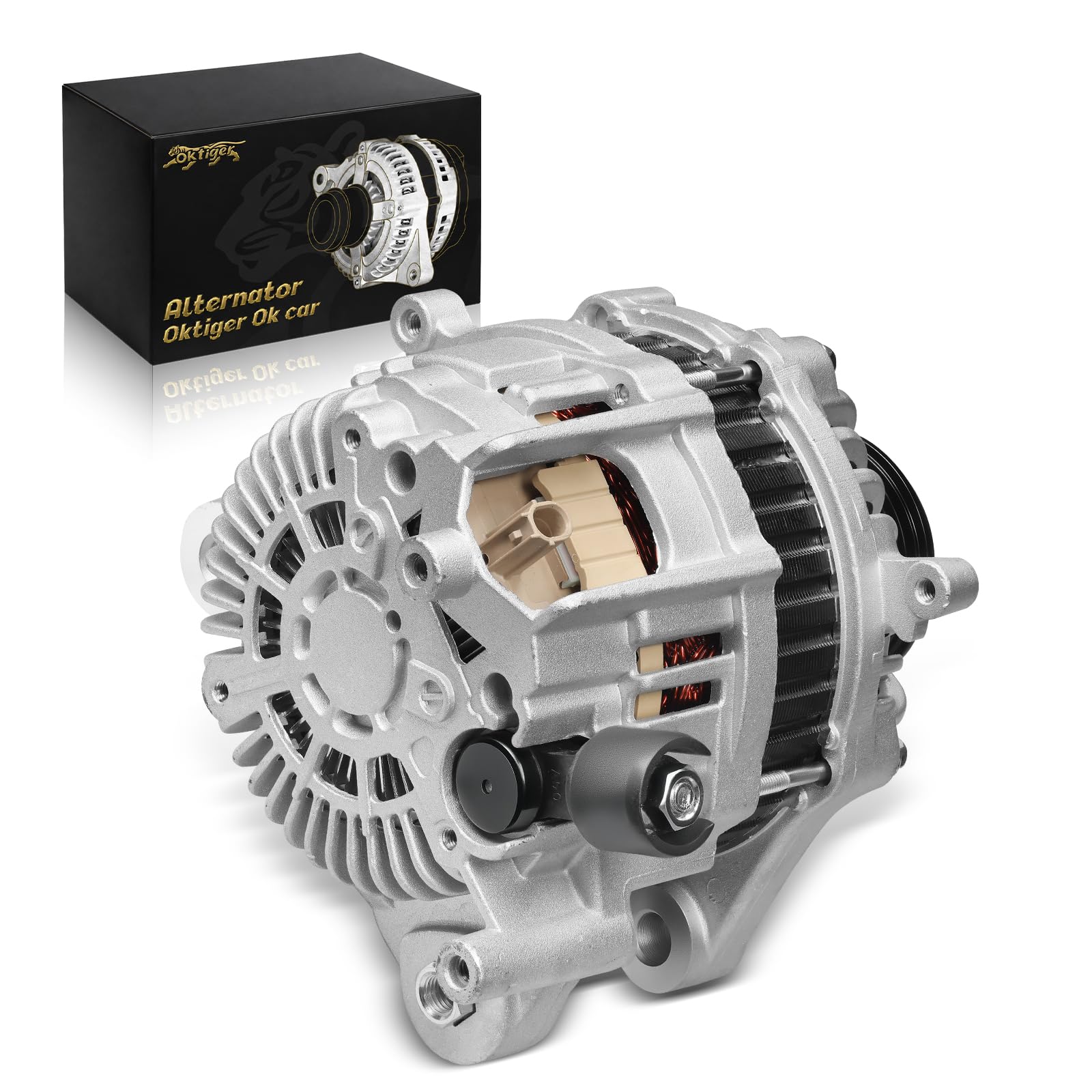 oktiger alternator in a garage repair scene illustrating DIY replacement ease