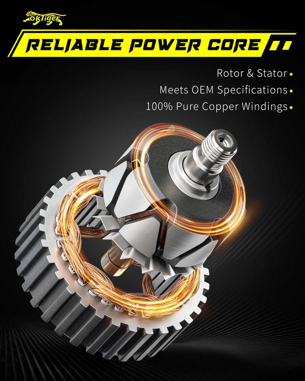 oktiger alternator installed in a Honda Accord engine bay for direct-fit confidence