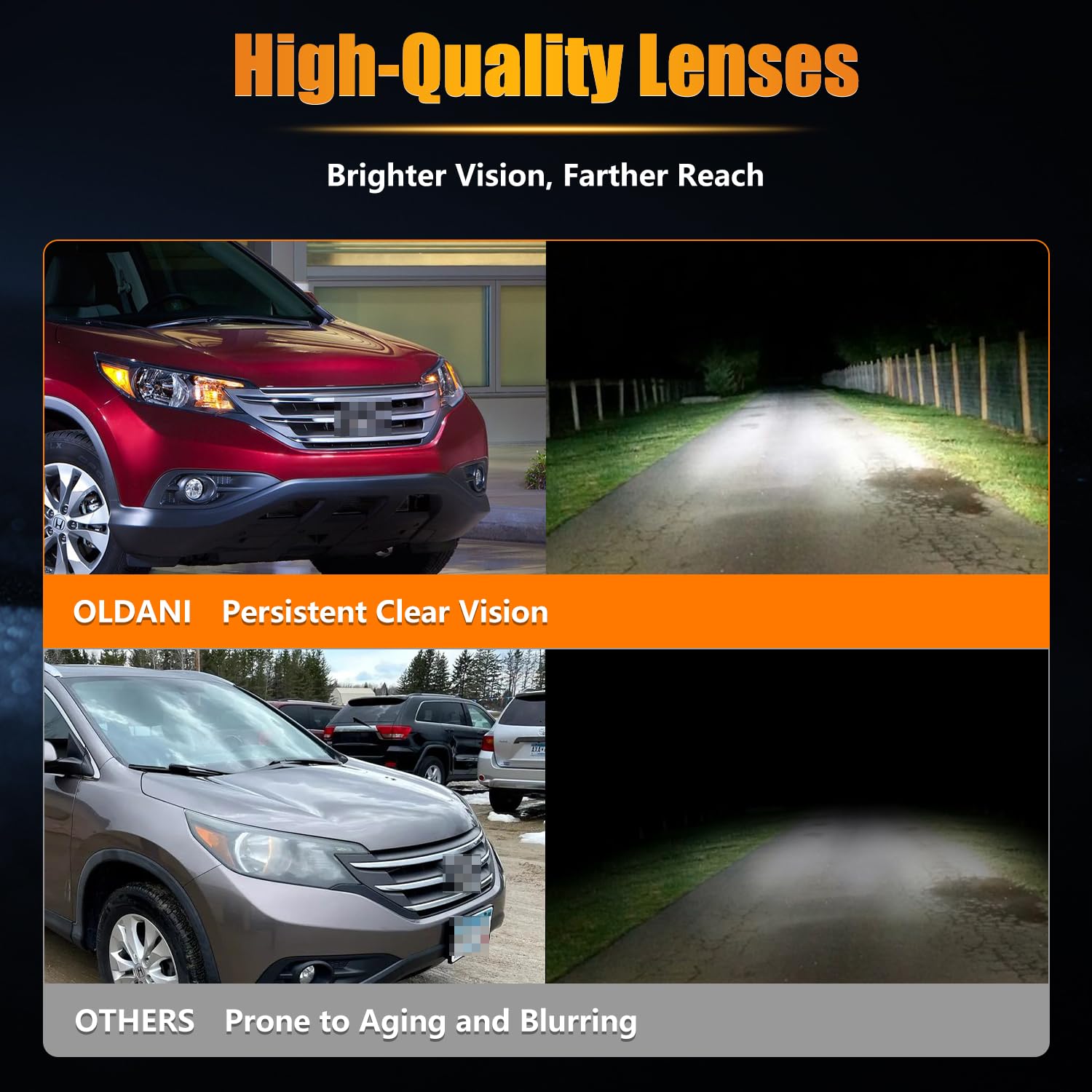 OLDANI close-up of clear polycarbonate lens highlighting optical clarity