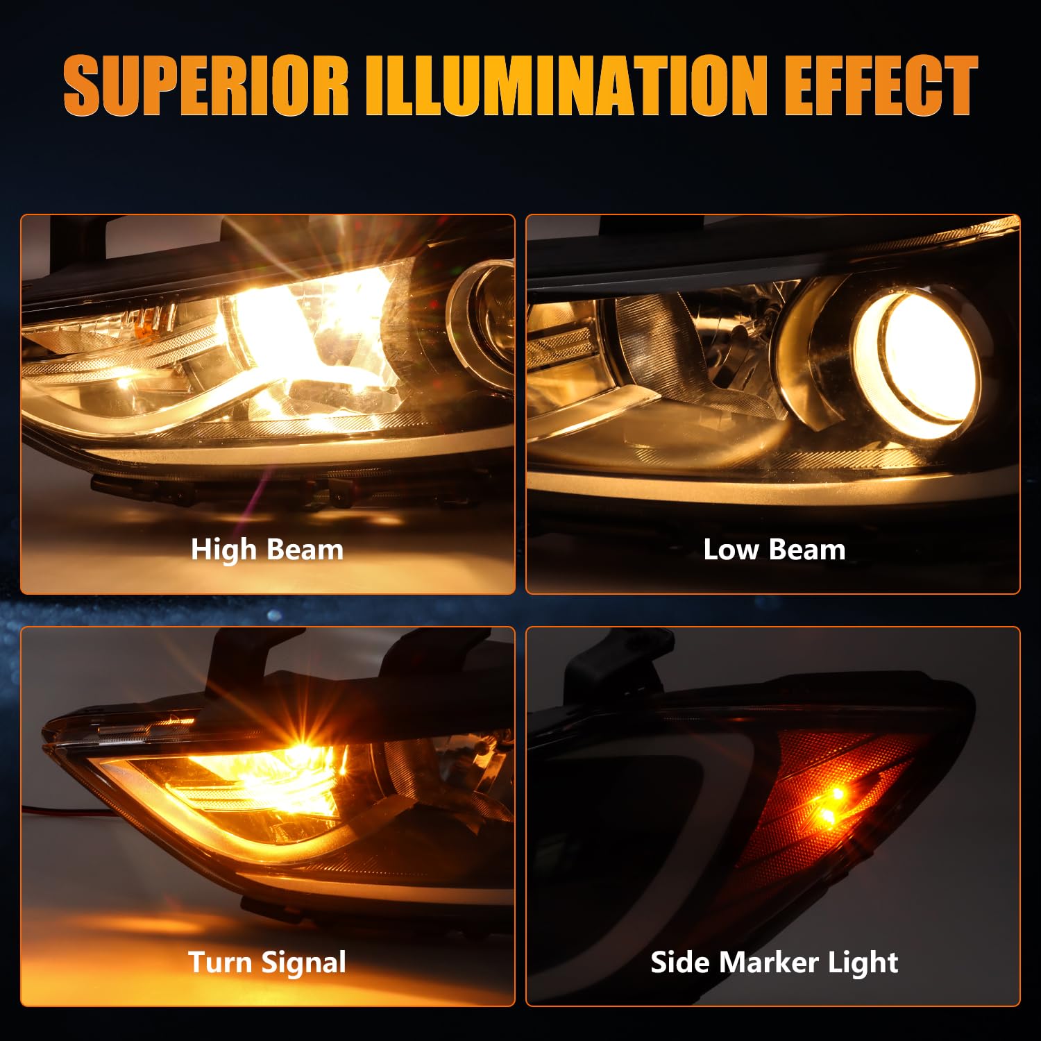 OLDANI passenger-side headlight assembly illustrating matching pair and reliability