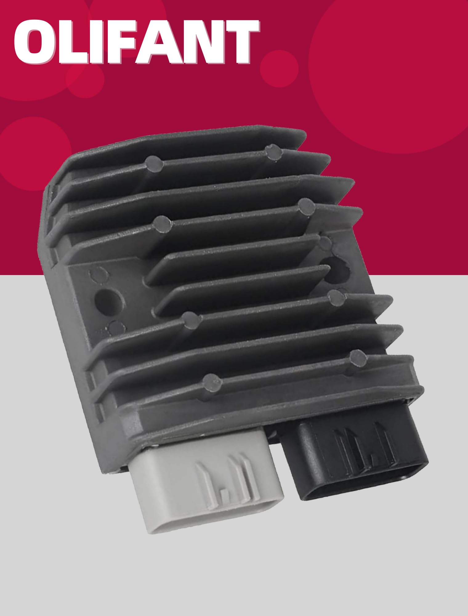 OLIFANT heat sink detail illustrating cooling fins that help stable voltage regulation