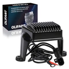 OLIFANT front view of regulator-rectifier showing mounting points and fitment benefit