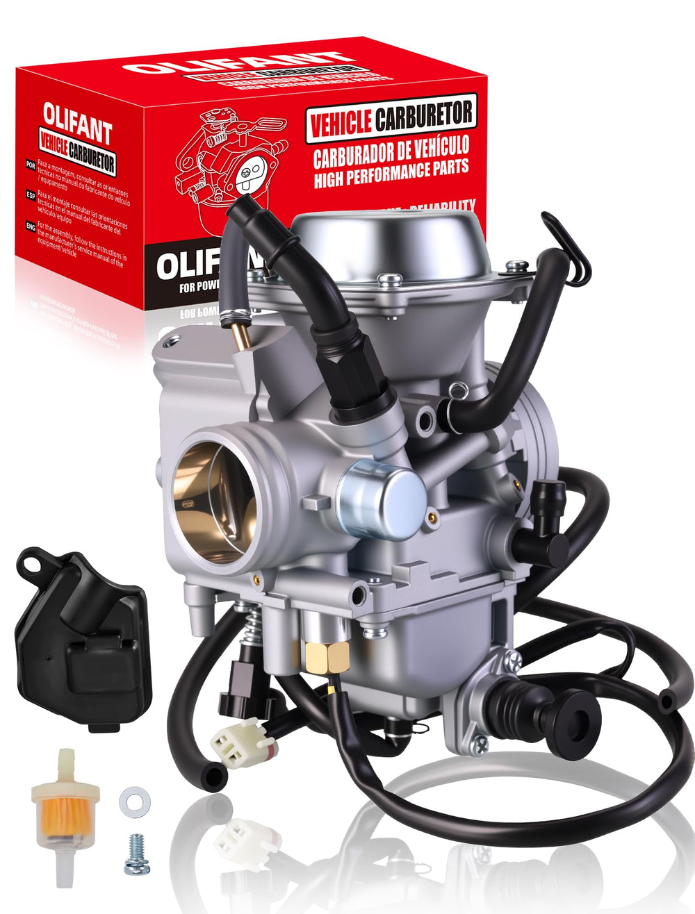 OLIFANT carburetor front view showing clean finish and reliable replacement