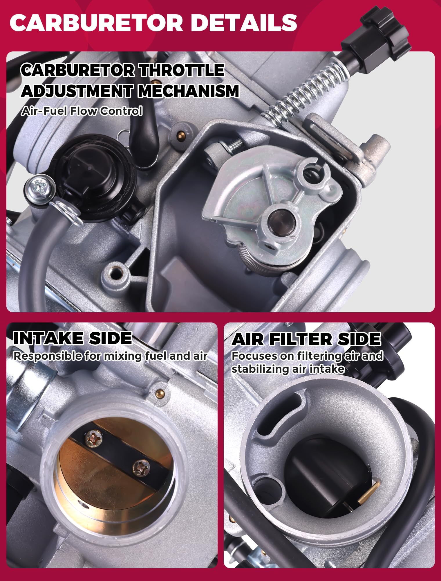 OLIFANT carburetor throttle linkage close-up showing precise control and durability