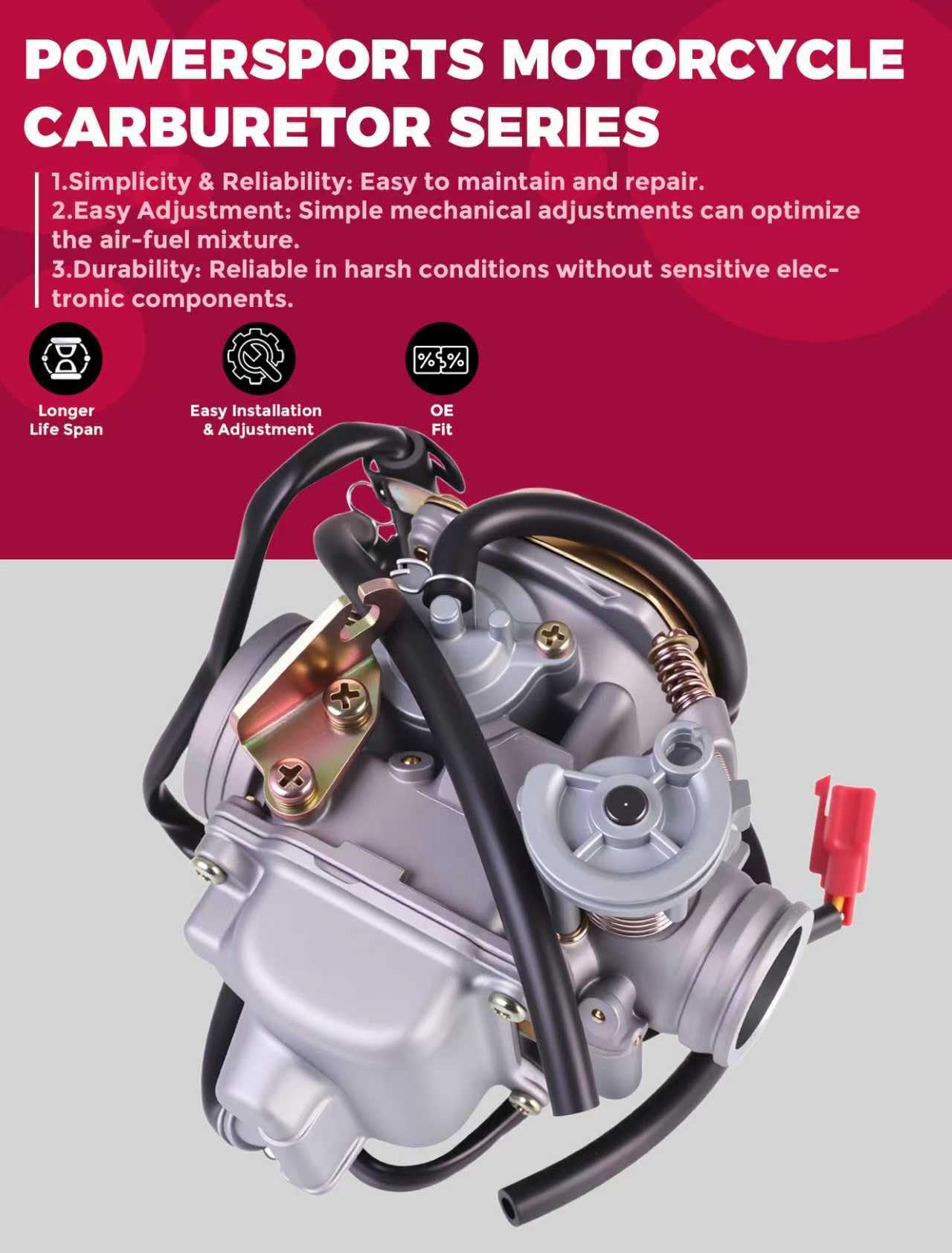 OLIFANT PD24J throttle throat close-up showing 24mm bore for accurate airflow