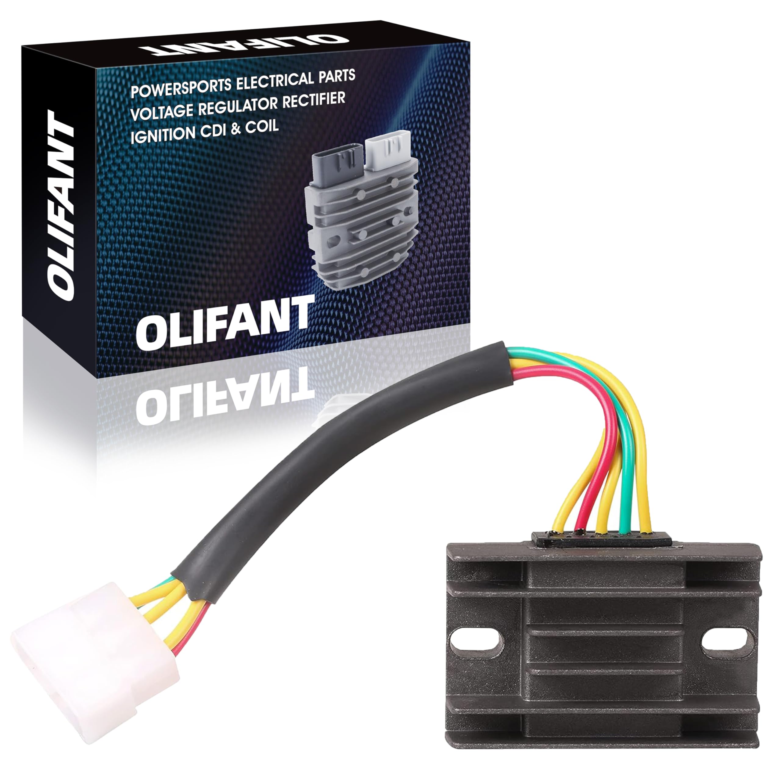 OLIFANT rectifier front view showing compact design and mounting points for easy replacement