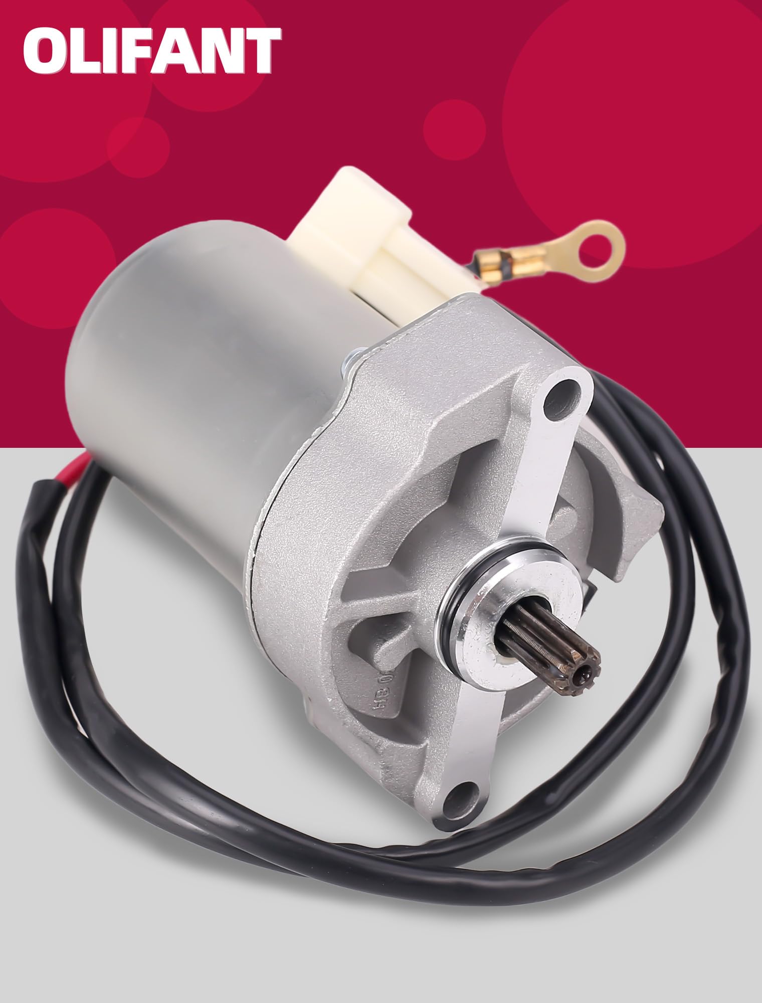 OLIFANT starter installed on a Polaris ATV demonstrating direct fit
