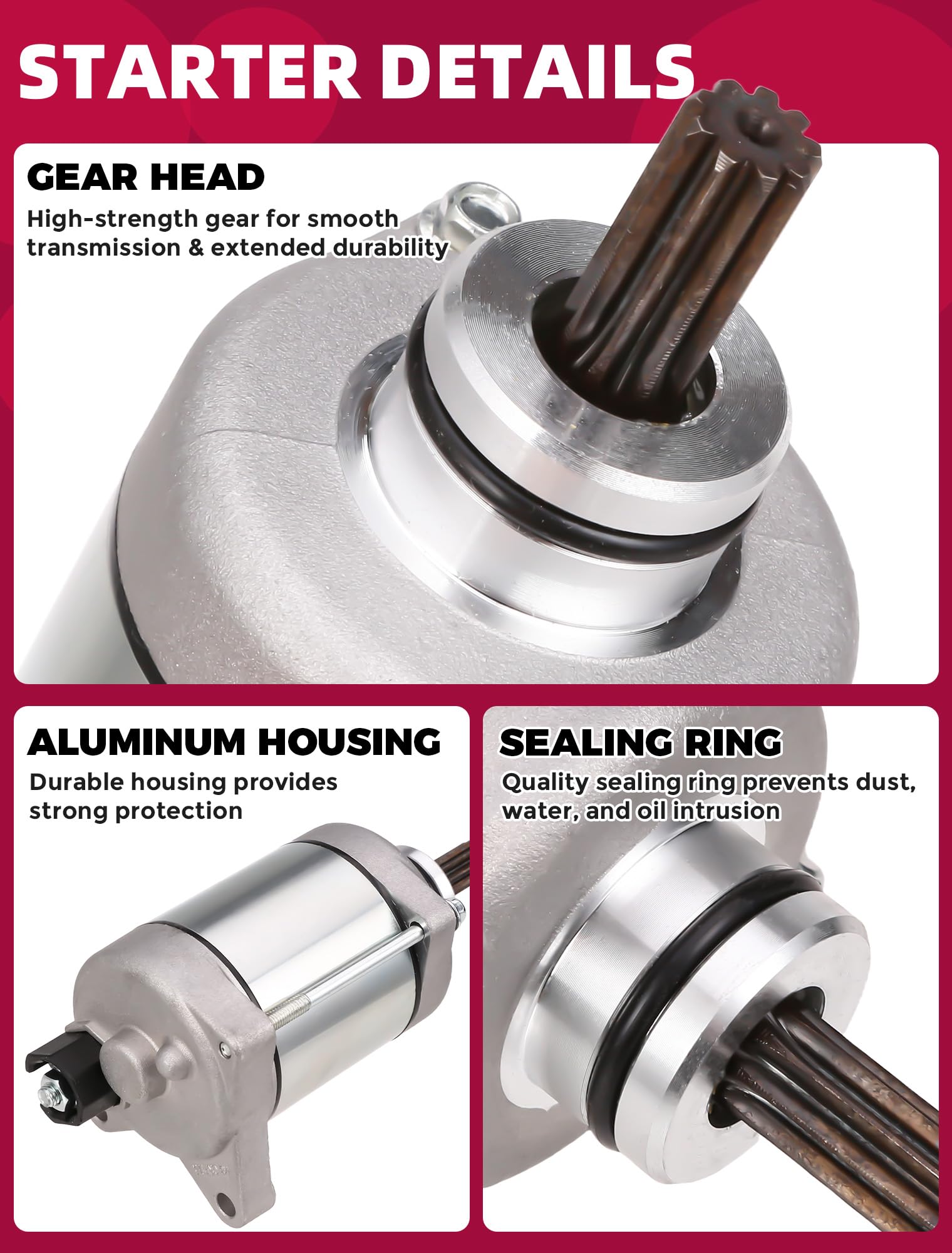 OLIFANT starter mounting pattern showing bolt locations for simple direct swap
