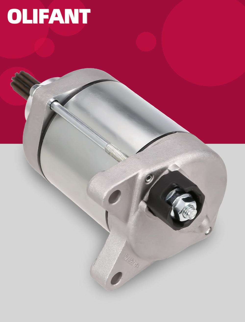 OLIFANT starter packaging and label showing matched part numbers for easy identification