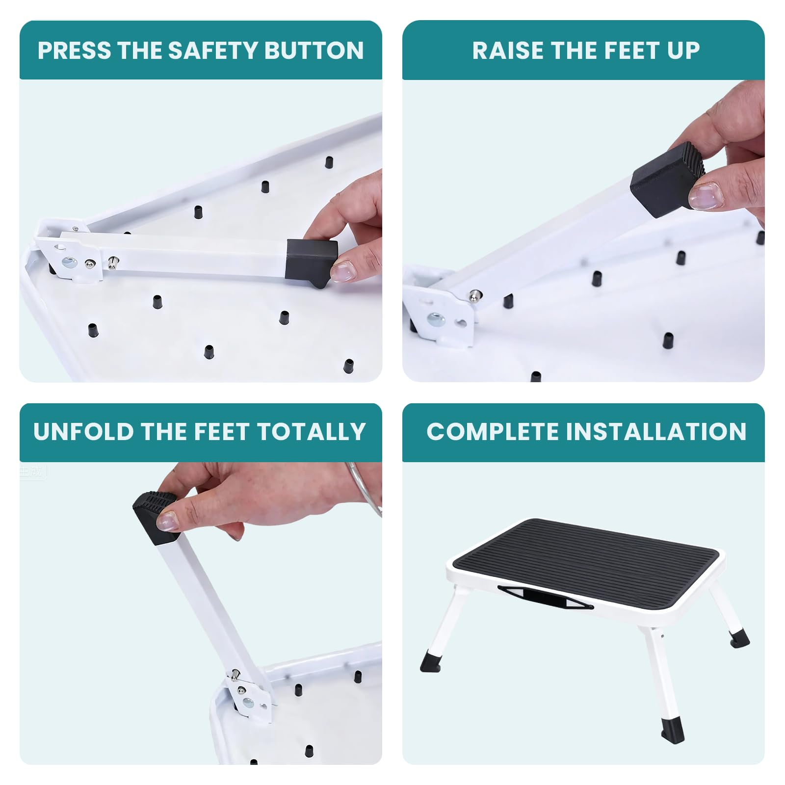 OLIXIS close-up of non-slip platform showing textured surface benefit: confident footing