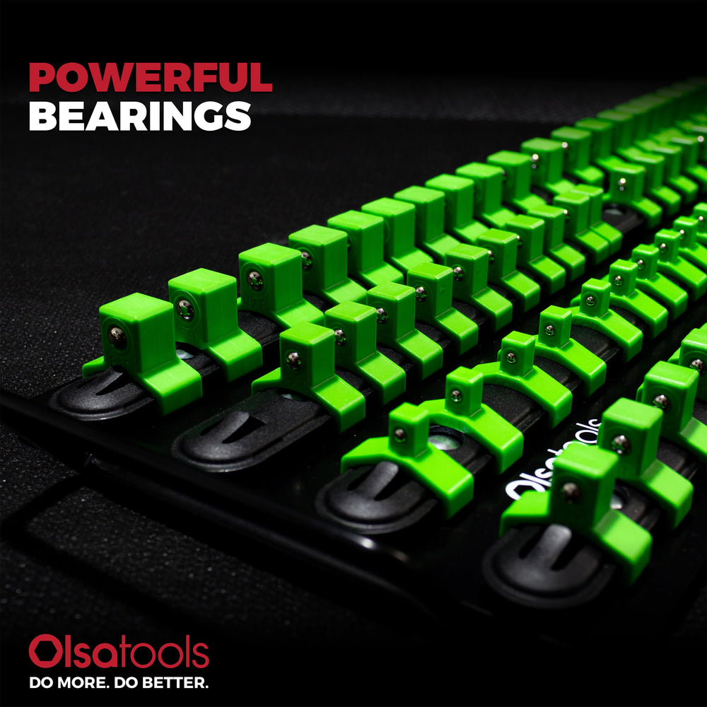 Olsa Tools ABS clip detail highlighting spring retention and durable socket hold