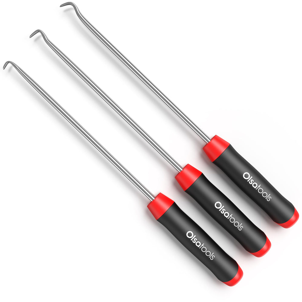 Olsa Tools front view of 3pc flat pick set showing organized tools and benefits