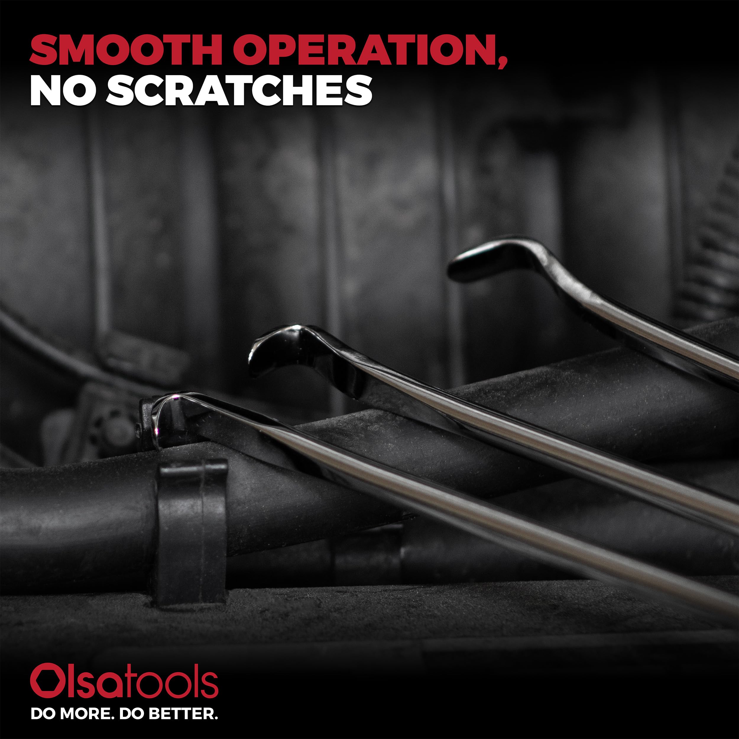 Olsa Tools ergonomic handle detail offering reduced hand fatigue and grip