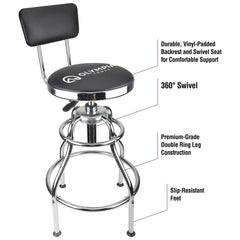 Olympia Tools backrest detail highlighting supportive design for improved seated comfort