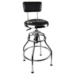 Olympia Tools front view of stool showing compact footprint and sturdy build benefit workspace organization
