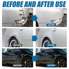 Omaky cloth polishing a car panel to remove surface stains and scuffs