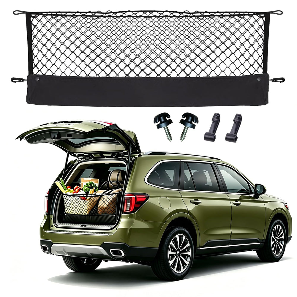 Omocyra front packaging showing net for Subaru Outback, protects cargo