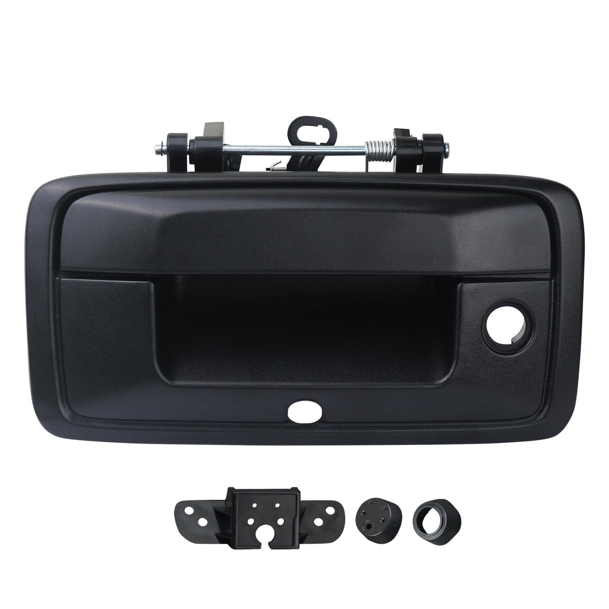 omoZone front view of black tailgate handle showing clean fit and restored appearance