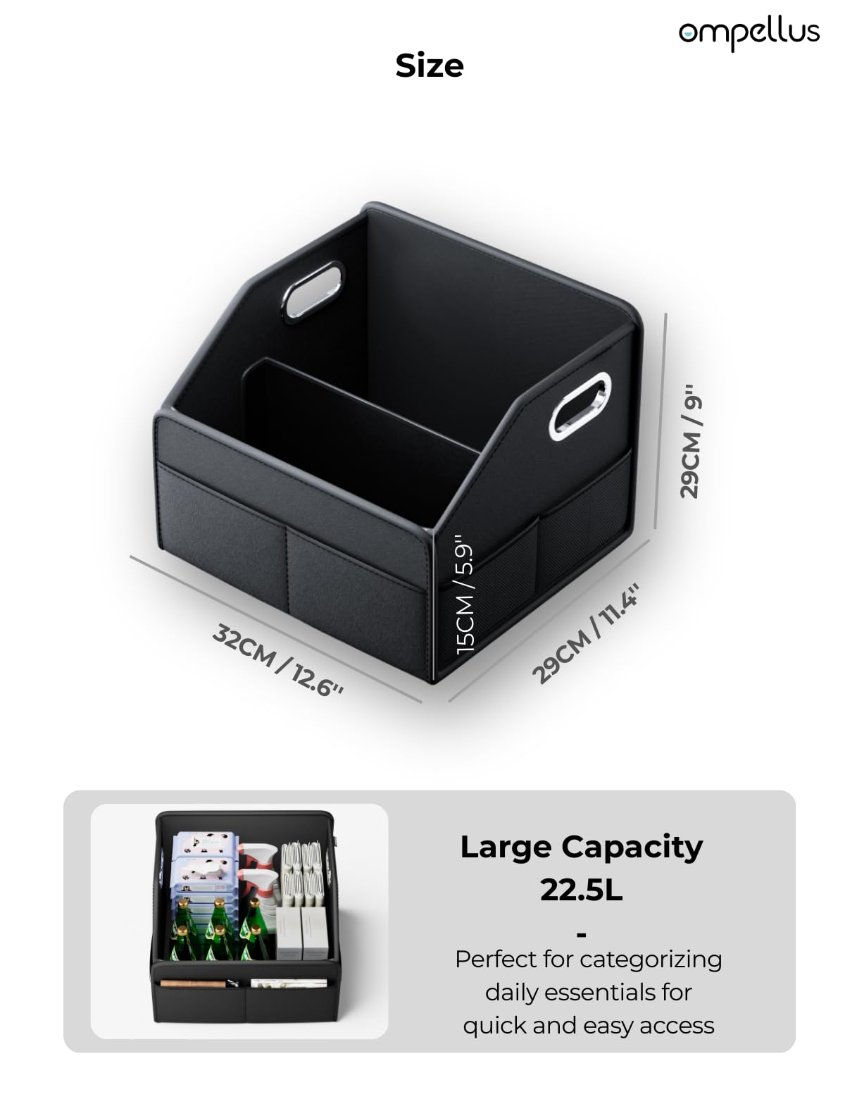 Ompellus folded flat demonstrating compact storage benefit