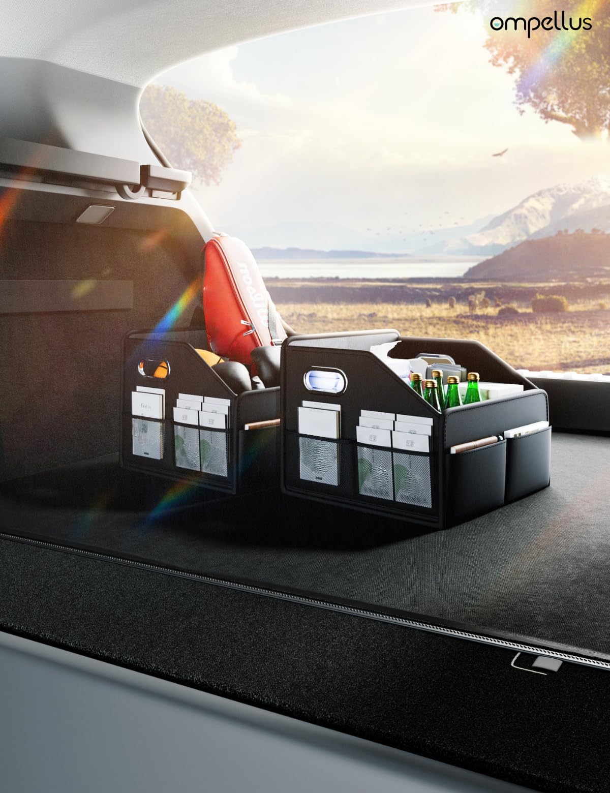 Ompellus installed in car showing tidy interior and accessibility benefit
