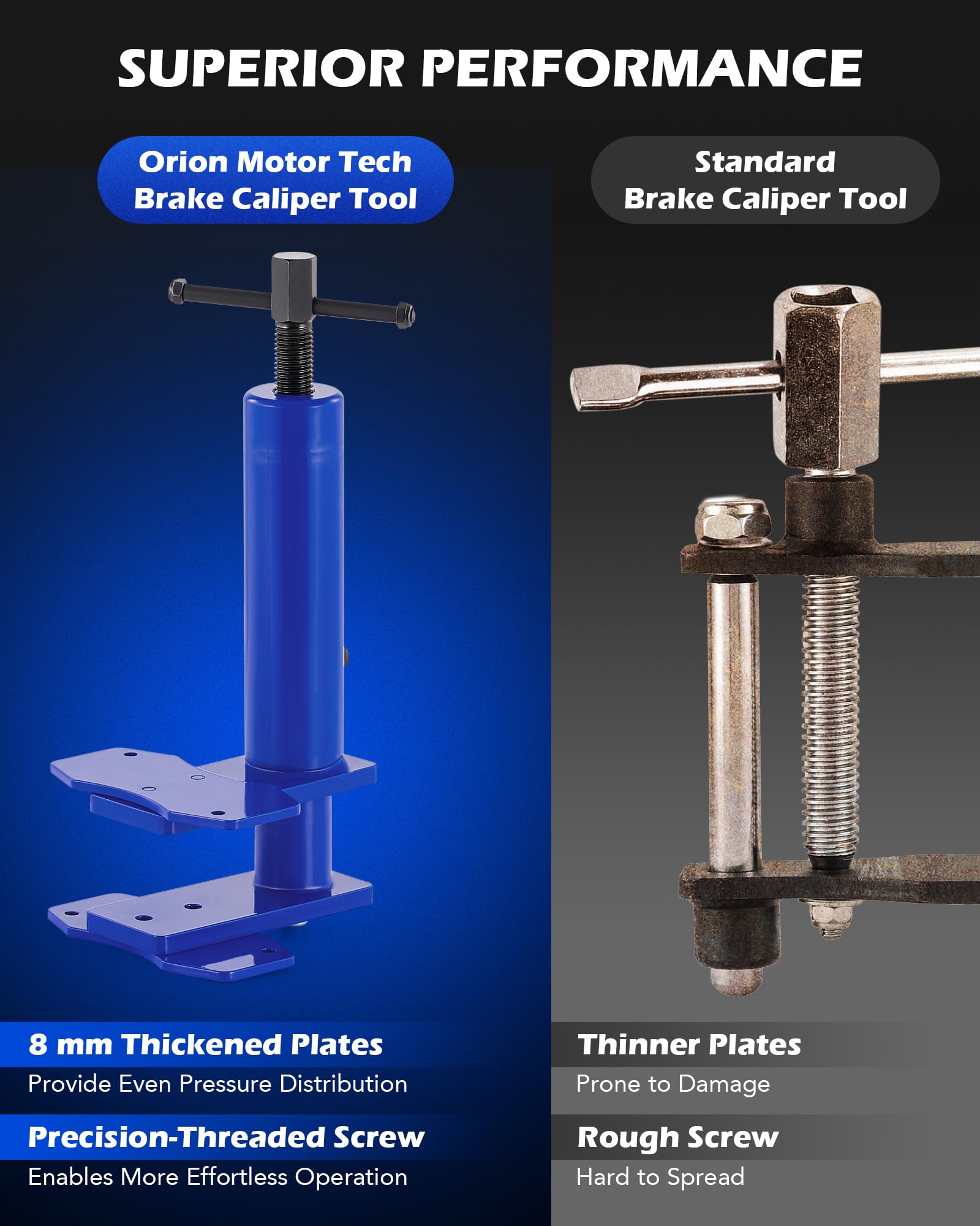 Orion Motor Tech threaded screw detail for smooth precise piston compression