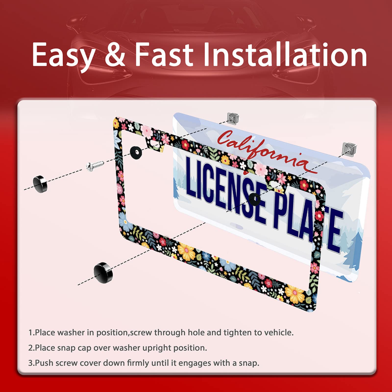 Omw2fyb installed on car front plate demonstrating immediate style upgrade benefit