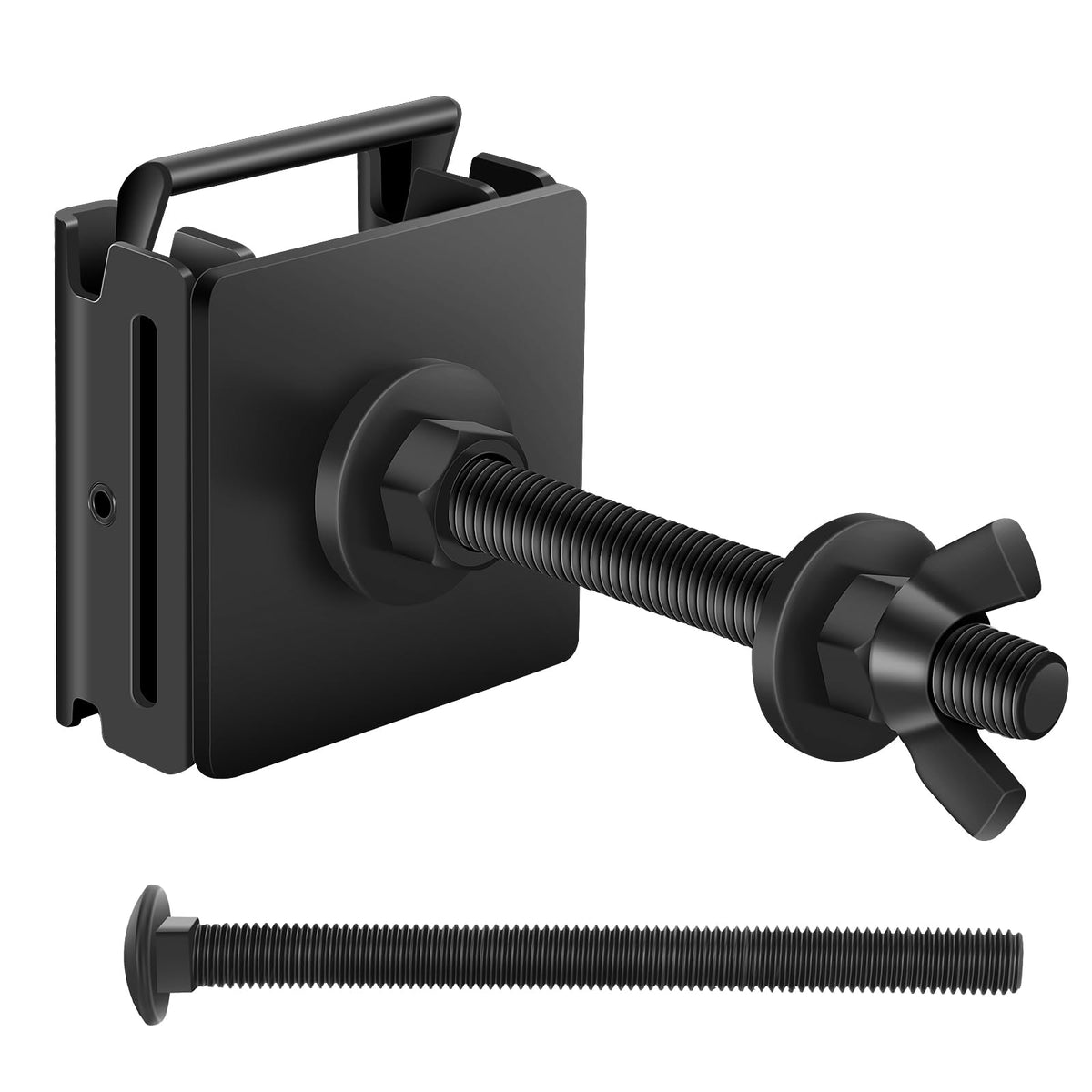 ONAGAD front view of spare tire mount secured to E-track showing compact storage benefit